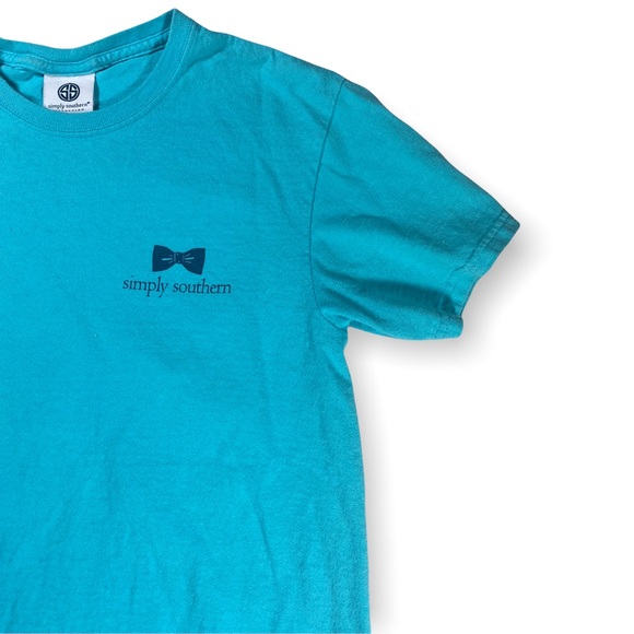 Simply Southern Let your Light Shine T Shirt size Small aqua teal blue - Picture 3 of 7
